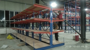 סין מותגי מתכת מותש צינור פלדה אנכי אחסון cantiel מדפי מדף צד כפול מתלה צד אחד - Product Image 3