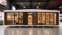 Maison capsule spatiale préfabriquée en acier avec mobilier, cabane Apple à trois étages, design moderne et écologique pour usage commercial et résidentiel