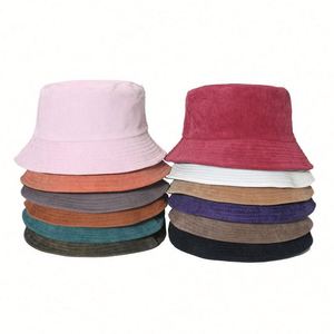 Wholesale Autumn Winter New Solid Blank Reversible Corduroy Bucket <b>Hat</b> - Product Image 1