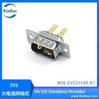 Connecteur mâle D-SUB 2W2 à courant élevé, plaqué or, pour câblage de câbles et prise d'alimentation