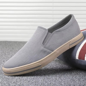 2026 Summer Men's Casual Korean Version Old Beijing Sneakers Trendy Light PU PVC <b>Canvas</b> Shoes Anti-Slip Lazy Style Slip-On - Product Image 6