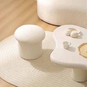 Mushroom Shaped <b>Storage</b> <b>Stool</b> Milky White Home Ottoman Seat <b>With</b> Lid For Living Room Bedroom - Product Image 1