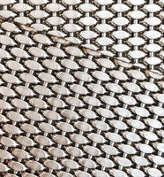 Panneau de maille décorative ovale rigide en acier inoxydable, maille ovale plate solide pour revêtement de cabine d'ascenseur