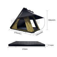 Tente de toit pour voiture 4x4 légère SNDN OEM, 1-2 personnes, tente de toit rigide en aluminium à ouverture en 4 secondes, ultra-fine