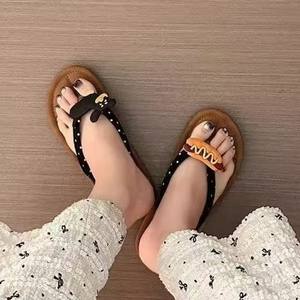 Sandalias de Playa para Mujer, Diseño de Lazo Impreso en 3D, Antideslizantes, para Verano, Suela de 1.5-3.5cm de Grosor, Talla Adulto - Product Image 5