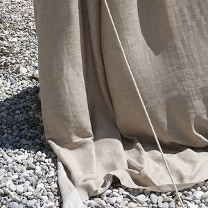 Rideaux occultants personnalisables en lin de style européen, à œillets, ignifuges, avec motif tissé et corde, à texture lourde - Product Image 2