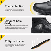 Bottes tactiques en cuir pleine fleur de 6 pouces, noires, durables, fabrication sur mesure OBM ODM, vente en gros
