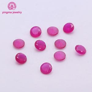 Круглая форма, песочное дно 5 #, красный корунд, рассыпной драгоценный камень, воск, установка 2,0 мм до 3,0 мм, синтетический корундовый рубиновый драгоценный камень для изготовления ювелирных изделий - Product Image 1