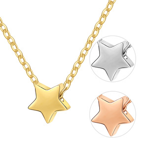 Fashion Stainless Steel 18k Gold Silver Rose Gold Plated <strong>Star</strong> Pendant with Fine <strong>Italian</strong> Chains Necklaces for Women Wholesale - Product Image 1