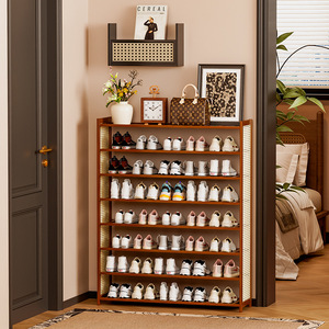 Luxury Retro Simple Bamboo and Wooden <b>Shoe</b> <b>Rack</b> for Home Use, Entrance, New 2026 Indoor Style, Easy Installation - Product Image 4