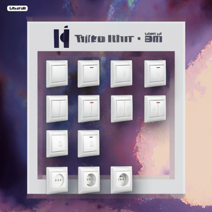 Hochwertige 220V Europa PC Pole Touch Panel Wand schalter buchsen Neues Design 10A für Home Hotels Double Pole Version auch - Product Image 2