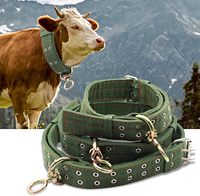 Collier de bétail en toile réglable Sangle de cou robuste pour bétail avec boucle Collier de traction durable pour vache boeuf taureau
