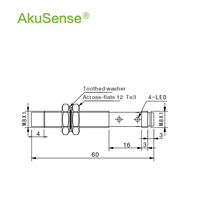Sensor de Proximidad Inductivo Sense Kfps, Detección de Metales, PNP M8, Conector de 3 Pines, 24V, Montaje con Tornillos, Modelo TRN08-02PO-E1