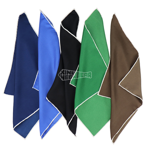 مثقاب مخصص مربع جيب حريري مطبوع نقي بحافة بيضاء للرجال مدلفنة يدويًا 35 - Product Image 2