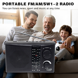 Radio Internet AM/FM a 4 bande, ricevitore portatile potente, alimentato a corrente alternata/batteria, batteria da 500 mAh, altoparlante integrato, presa per cuffie, facile da usare - Product Image 2