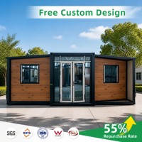 Premium PuTian Doppel-Flach 20ft Erweiterbare Vorgefertigte Container-Villa Atmungsaktives Minimalistisches Luxus-Interieur Mehrzimmer