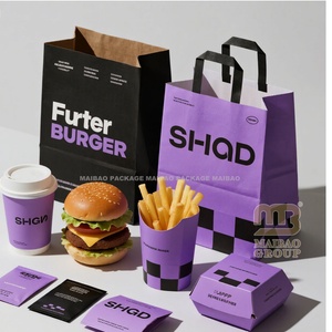 Caja de embalaje de papel Kraft para freír pollo, hamburguesa, cartón duro, personalizada, para comida rápida, patatas fritas, venta al por mayor - Product Image 1