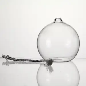 Lixa líquida recarregável ecológica, lâmpada redonda de vidro borosilicate com drenas