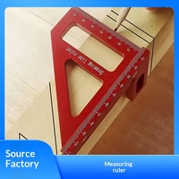 Règle triangulaire multifonctionnelle industrielle pour le travail du bois, ODM, plusieurs spécifications, broches cachées, en alliage d'aluminium, pour marquage