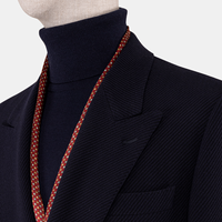 Traje de lana elástica azul marino de doble botonadura 4x2 86 °   Chaqueta de Traje de Negocios con Solapa de Pico Bajo LD