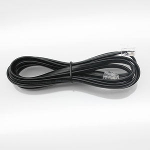 6P4C 1ft 2 Metros 3 Metros RJ11 Preto Flat Cat3 Telefone Patch Cord - Product Image 3
