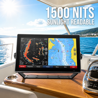 Moniteur industriel étanche IP67 en gros, écran LCD lisible en plein soleil 1500 nits pour système de navigation marine/détecteur de poissons
