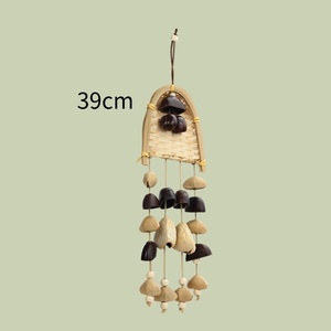 Carillon éolien en coquille de graines naturelles, cloche à sonnette en bambou tissé à la main, décoration d'intérieur, ornement suspendu pour voiture - Product Image 6