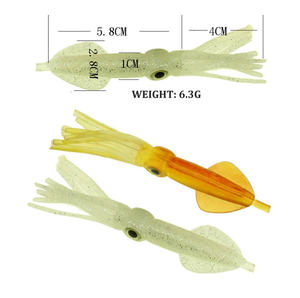 TOPLURE Esca Morbida a Forma di Calamaro 10 cm 6.3g, Esca Artificiale Polpo da Pesca a Coda Lunga per Traina in Acqua Salata - Product Image 2