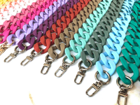 Tas rantai ponsel Multi warna, dompet tas tangan warna polos Matte, rantai 45cm dapat dilepas, aksesori tas ponsel wanita