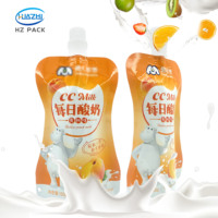 Sachets Doypack en plastique personnalisés anti-fuite pour jus de fruits, pochettes refermables avec bec verseur pour aliments pour bébés, sacs à boisson avec bouchon facile à presser