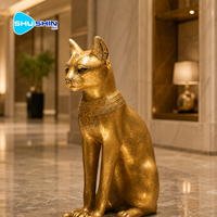 Sculpture vintage en laiton de la déesse égyptienne Bastet, statue de chat en bronze, décoration de table intérieure