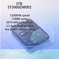 ST5000DM002 Disco Duro Interno de 5 TB y 3.5 Pulgadas, 7200 RPM, SATA, 128 MB de Caché, Disco Duro de Escritorio de Alta Capacidad, Almacenamiento para PC, Transferencia Rápida de Datos