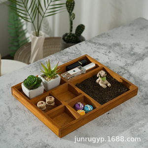 Organizador de Escritorio de Madera Rectangular con Parte Superior Abierta y Compartimentos para Decoración de Oficina en Casa y Artículos Pequeños - Product Image 4