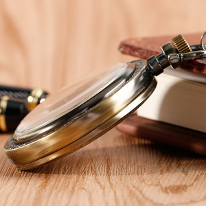 <span class=keywords><strong>Montre</strong></span> de poche mécanique manuelle en bronze à chiffres romains de luxe à face ouverte avec chaîne pour <span class=keywords><strong>homme</strong></span> cadeau <span class=keywords><strong>vintage</strong></span> - Product Image 5