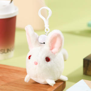 Vente en gros de jouets en peluche mignons pour animaux de compagnie, chiens, chats, cochons, pandas, avec une queue qui bouge, des cloches, des animaux en peluche, porte-clés - Product Image 6