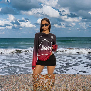 Peeqi K25L1146 Ropa Deportiva Casual para Mujer, Nuevo Estilo Otoñal, Manga Larga, Cuello en V, Estampado Digital, Top Holgado y Transpirable - Product Image 3