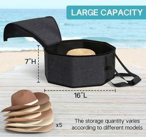 Hat Storage <b>Box</b> for Women & Men, Hardboard Support Hat Boxes with 1 Door Hook Hat Organizer - Product Image 2