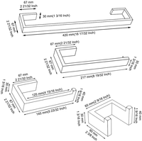 Ensemble de barres porte-serviettes en acier inoxydable SUS304 de 16,5 pouces, accessoires de salle de bain à fixation murale, antirouille, personnalisable OEM/ODM