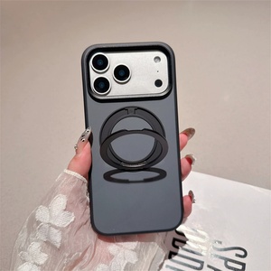 Fashion Magnetic Matte Phone Case for iPhone 17 Pro Max With 360 Metal Ring <b>Stand</b> <b>Wireless</b> <b>Charging</b> Shockproof Protective Cover - Product Image 5