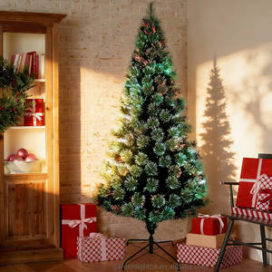 Sapin de Noël artificiel G&L de 2,1 m pré-éclairé à fibres optiques avec lumières LED à changement de couleur - Écologique et facile à assembler pour fêtes intérieures - Product Image 5