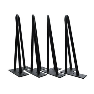 Patas de horquilla de Metal para mesa de muebles, patas de <span class=keywords><strong>3</strong></span> varillas de hierro fundido, cromado, dorado, para café, café, comedor - Product Image 1