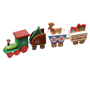 <span class=keywords><strong>Train</strong></span> de Noël en bois à 4 wagons, ornement de table de Noël avec boîte cadeau, décoration festive pour la maison, cadeau de Noël pour enfants - Product Image 5