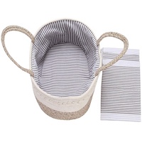 Panier de rangement pliable et portable pour couches de bébé en corde de coton écologique