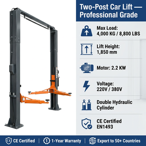 Elevador de Autos de Dos Postes, 4T, Doble Cilindro Hidráulico, Altura de Elevación de 1850 mm, Certificado CE, Accionamiento Eléctrico para Taller de Reparación de Automóviles, 220V 380V - Product Image 4