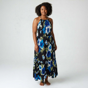 Modern Floral lavalava Rayon Eco-Friendly Breathable <b>Loose</b> Natural Washable Summer <b>Dress</b> - Product Image 1