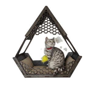 Hamac <span class=keywords><strong>pour</strong></span> chat en bois avec impression personnalisée, étagère <span class=keywords><strong>pour</strong></span> chat, lit moderne, meubles <span class=keywords><strong>pour</strong></span> chat, niche <span class=keywords><strong>pour</strong></span> <span class=keywords><strong>chien</strong></span> en bois, PASTE CNLF, montage mural, grand bois, Europe - Product Image 1