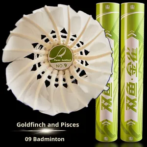 Volant de badminton Double Fish Golden Sparrow 09 en plumes d'oie, tête en liège PU, 5 couches, vitesse 75, durabilité 100% - Product Image 6