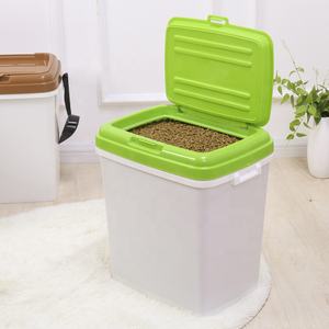 Récipient hermétique <span class=keywords><strong>pour</strong></span> le stockage des aliments <span class=keywords><strong>pour</strong></span> animaux de compagnie avec couvercle rabattable Poubelle en plastique de grande capacité <span class=keywords><strong>pour</strong></span> les aliments secs <span class=keywords><strong>pour</strong></span> chiens et chats - Product Image 1