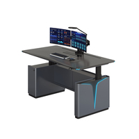 UDWEN Bureau d'opération intelligent relevable, double écran intégré, certifié CE