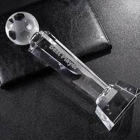 Trofeo de cristal de copa de cristal al por mayor, trofeo de fútbol en blanco personalizado, placas conmemorativas de campeón para fútbol, trofeo de cristal